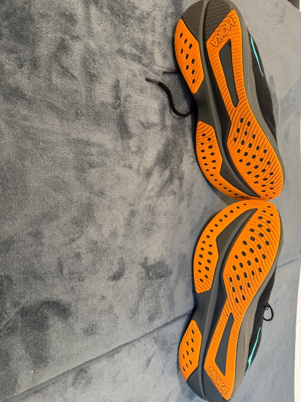 Hoka Mach 6 Black Running Sneakers with Orange and Teal Accents - Picture 8 of 8